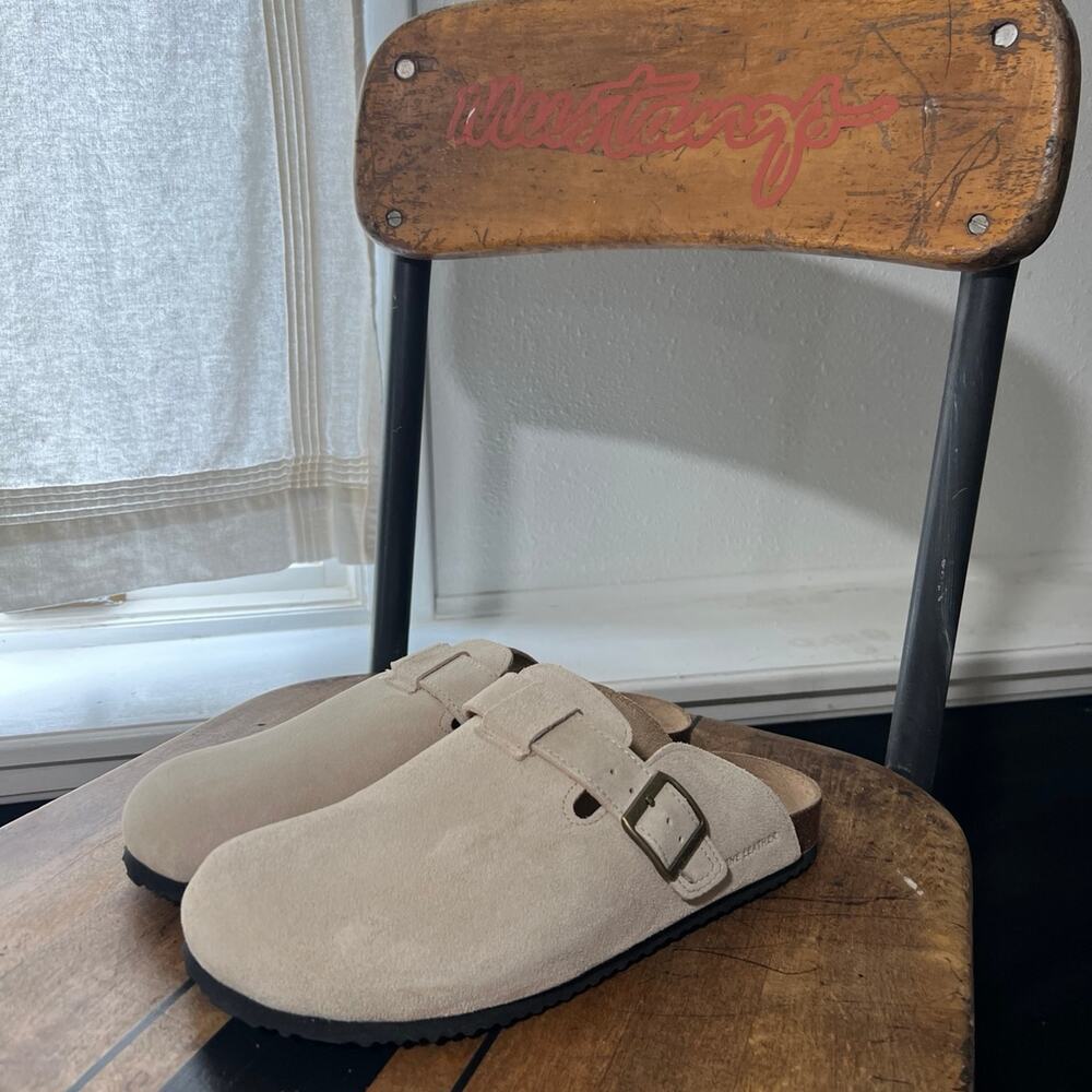 Woodstock suede leather mens size 9 slip on shoes